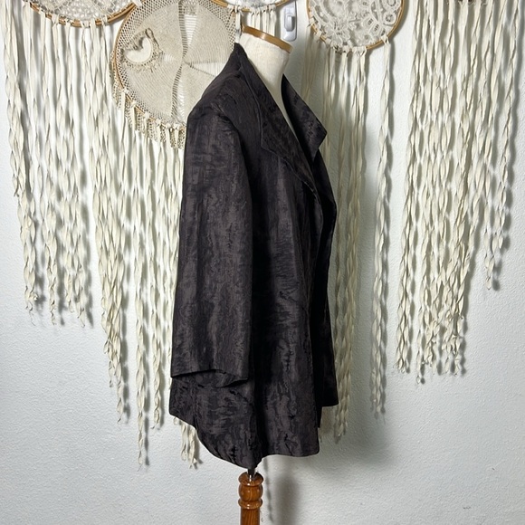 Eileen Fisher Women Brown Open Front Lagenlook Silk Blend Dinner Jacket Size 1X - Picture 4 of 8